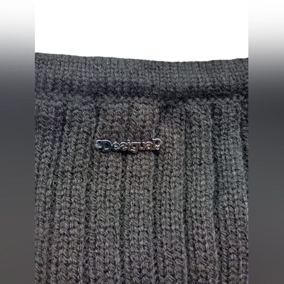 NWT Desigual Jers Brixton Wool Blend Knitted Heart Pullover Sweater Black White - Picture 9 of 15